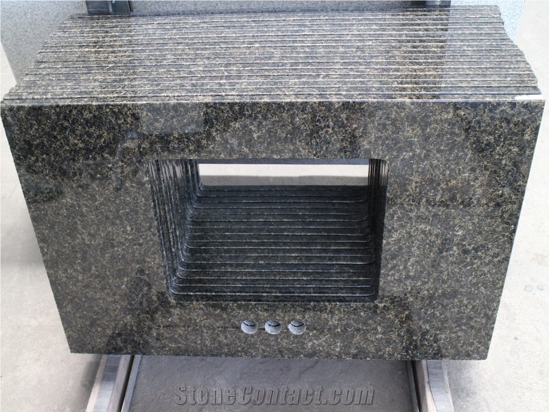 Natural Stone Granite Verde Ubatuba Customized Vanity Tops