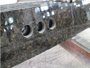 Natural Stone Granite Verde Ubatuba Customized Vanity Tops