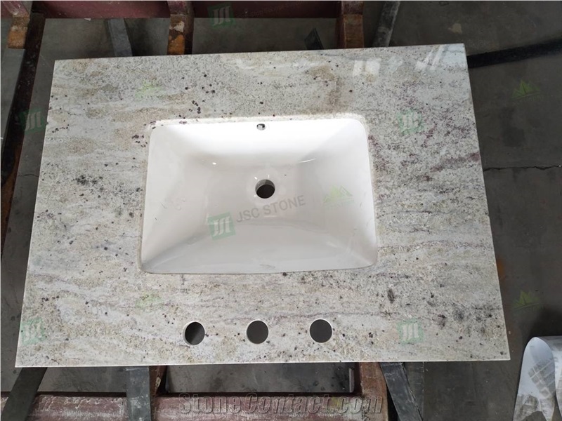 River White Granite Customized Kitchen Countertops for Hotel