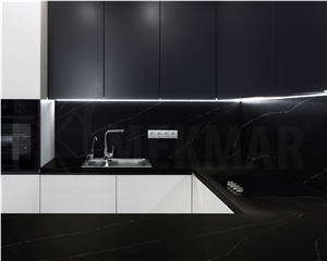Artistic Black Quartz Slabs