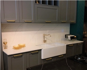 Fantasy Quartz Kitchen Slab - Quartz Kitchen Countertop, Island Top