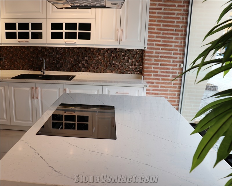 Fantasy Quartz Kitchen Slab - Quartz Kitchen Countertop, Island Top