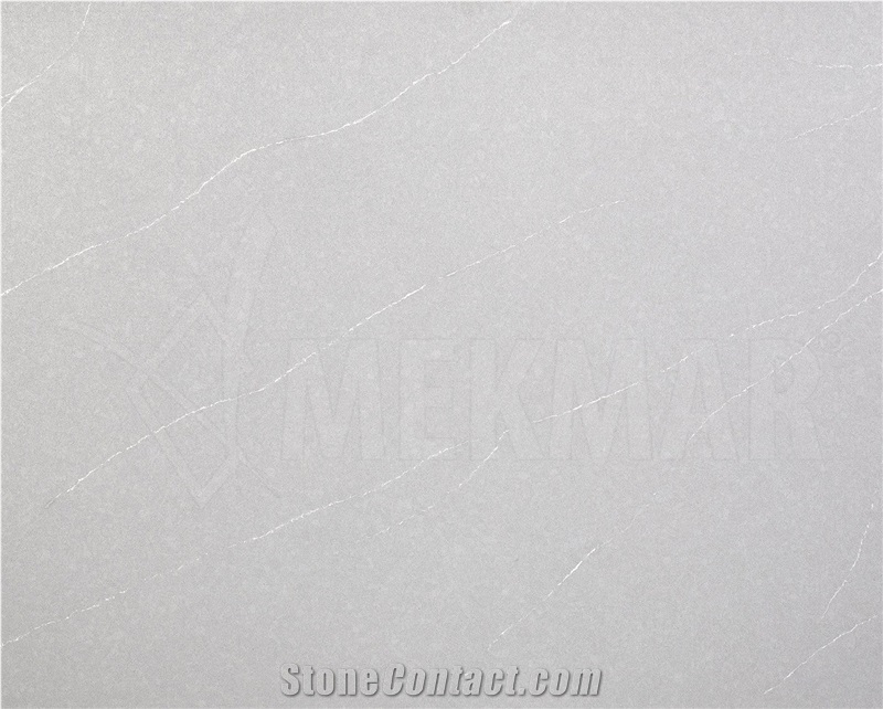 Truva Grey Quartz Slab, Grey Quartz Stone Slabs