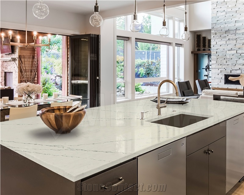 Venato Quartz Slabs, White Quartz Stone Slabs