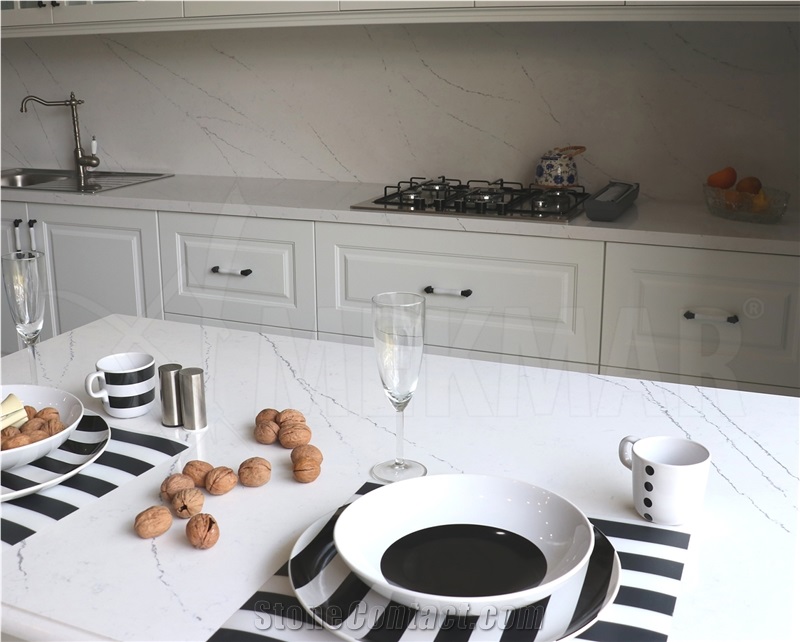 Venato Quartz Slabs, White Quartz Stone Slabs