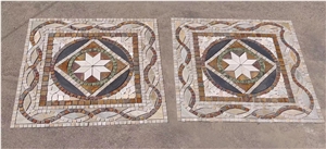 Polished Beige Marble Square Mosaic Lobby Floor Tile