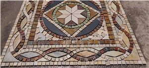 Polished Beige Marble Square Mosaic Lobby Floor Tile