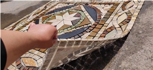 Polished Beige Marble Square Mosaic Lobby Floor Tile