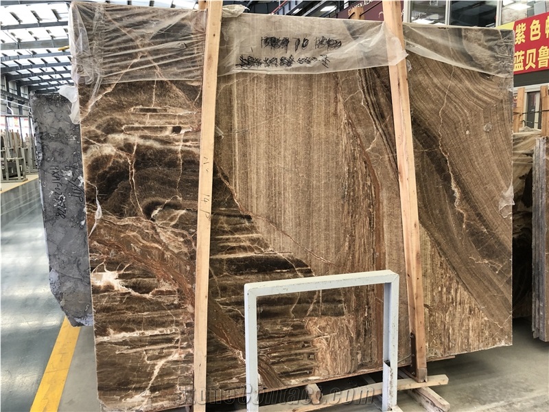 China Golden Brown Classic Onyx Covering Slabs