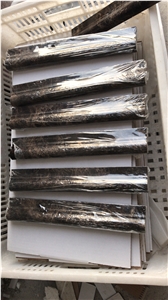 Dark Emperador Marble Chair Rails Pieces