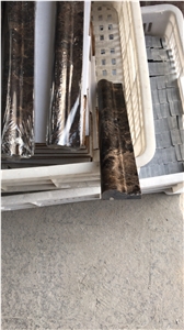 Dark Emperador Marble Chair Rails Pieces