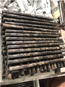 Dark Emperador Marble Chair Rails Pieces