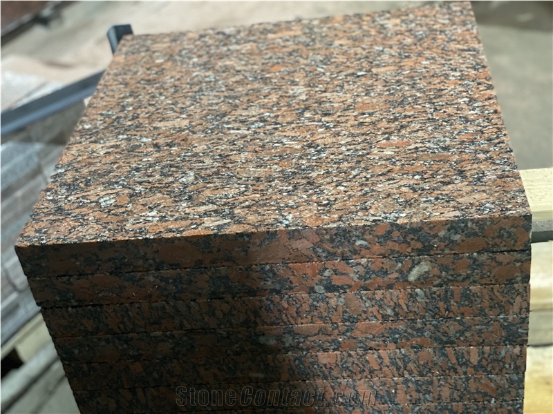 Red Granite Plates, Rosso Santiago Granite Paving Tiles