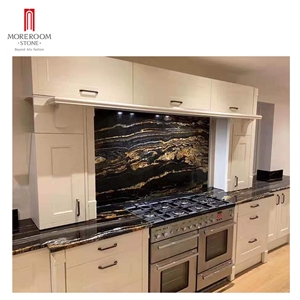 Black Galaxy marble Stone Tile for Kitchen Countertop