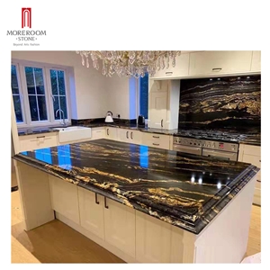 Black Galaxy marble Stone Tile for Kitchen Countertop
