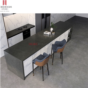 Grey Large Size Sintered Stone Kitchen Countertops