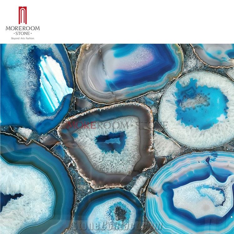 Luxury Gemstone Blue Agate Slab - Blue Agate Semiprecious Stone Slabs