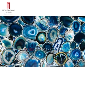 Luxury Gemstone Blue Agate Slab - Blue Agate Semiprecious Stone Slabs
