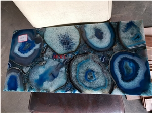 Luxury Gemstone Blue Agate Slab - Blue Agate Semiprecious Stone Slabs