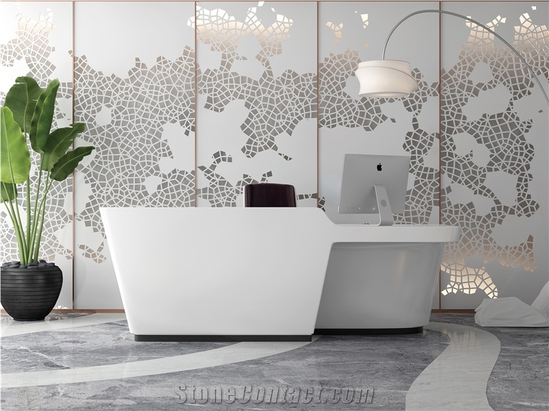 Pure White Corians Acrylic Solid Surface Slab
