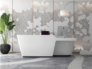 Pure White Corians Acrylic Solid Surface Slab