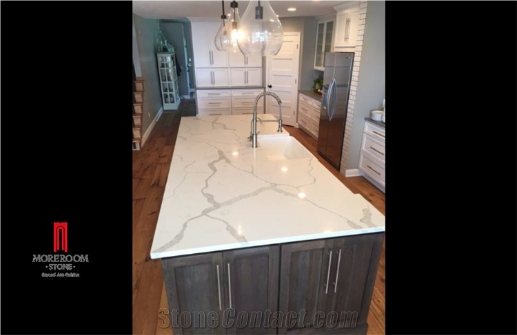 Solid Surface Quartz Slab for Countertop Backsplash