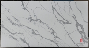 White Quartz Stone Slabs For Kitchen Countertop