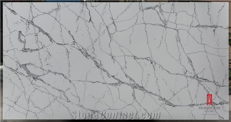 White Quartz Stone Slabs For Kitchen Countertop
