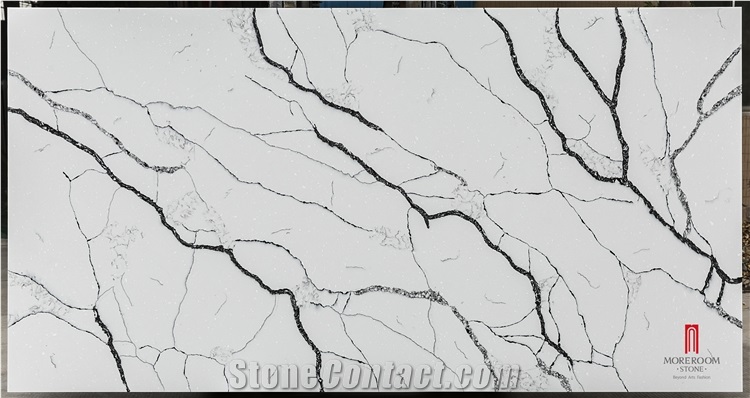 White Quartz Stone Slabs For Kitchen Countertop