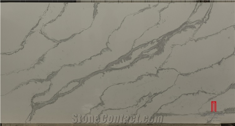 White Quartz Stone Slabs For Kitchen Countertop