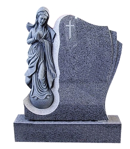 Black Weeping Angle Headstone Tombstone Monument Stone