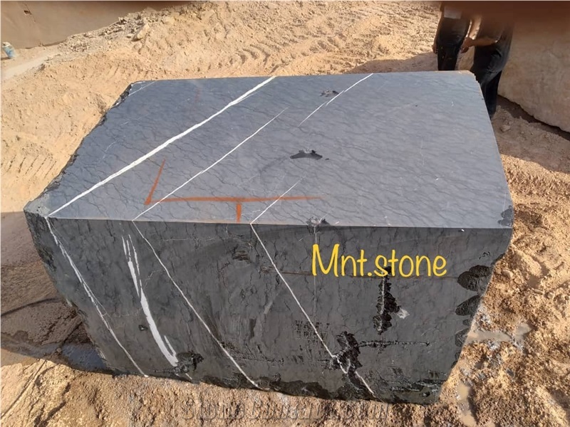 Imperial Black Marble Blocks, Sea Wave Black Marble Block