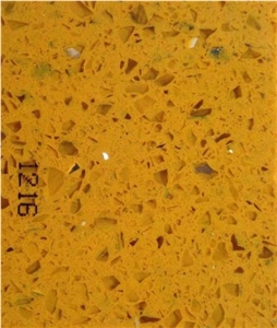 Crystal Golden Dark Yellow Color Quartz Slabs