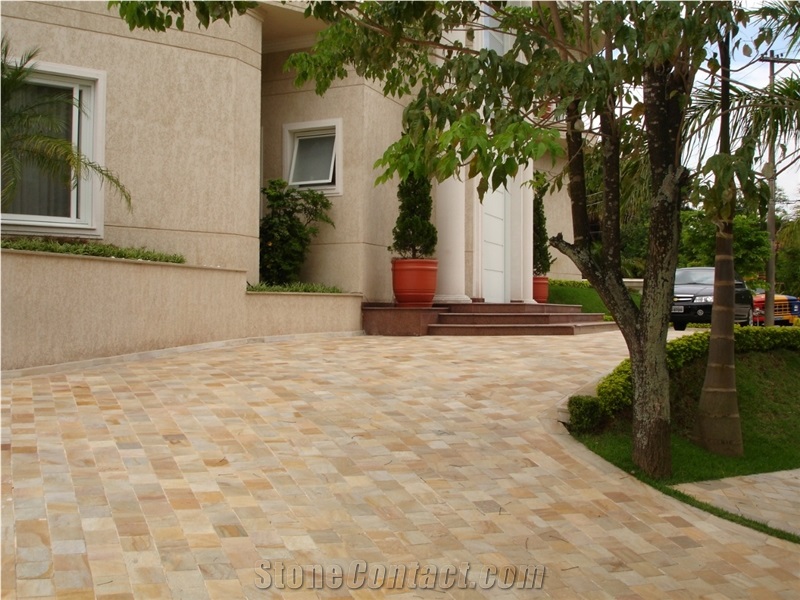 Ladrilho Serrado Quartzite Stones Walkway Pavers, Patio Pavers