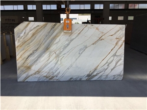 Calacatta Gold Marble Slab, Italy White Marble