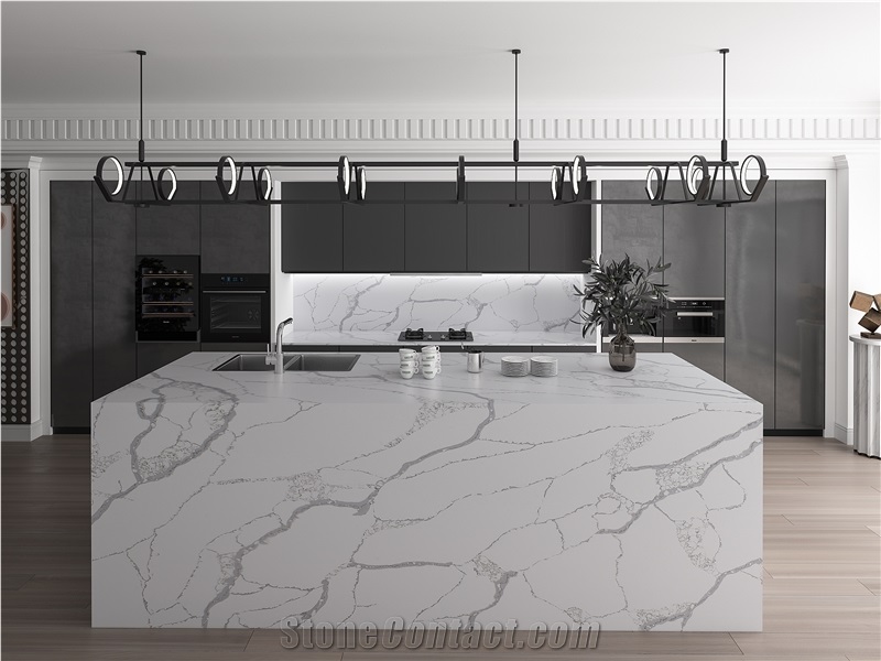 K9902 New 2020 Factory Calacatta Quartz Slabs
