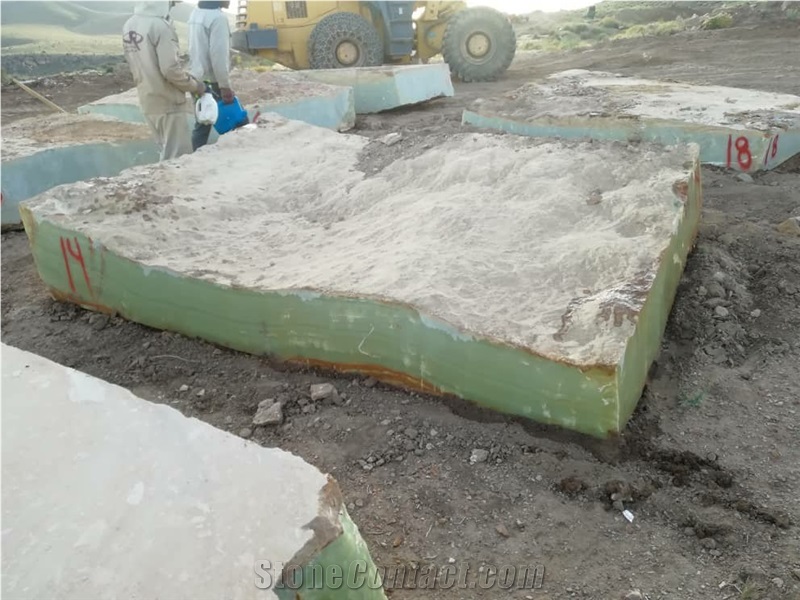 Kerman Green Onyx Blocks - Iran - Kerman