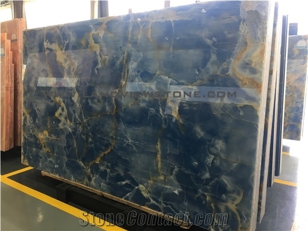 Blue Onyx Blue Sky Jade Polished Slabs Wall Tiles