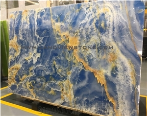 Blue Onyx Blue Sky Jade Polished Slabs Wall Tiles