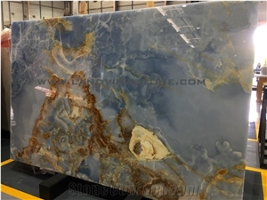 Blue Onyx Blue Sky Jade Polished Slabs Wall Tiles