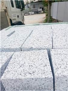 Vietnam Strong White Grey Granite Paving Stone, Cobble Stone