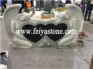Double Angel Heart Monument,Gravestone,Headstone