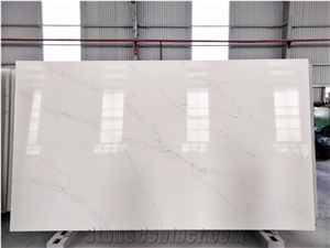 LQ-806 Calacatta White Light Vein Vietnam Quartz Slab