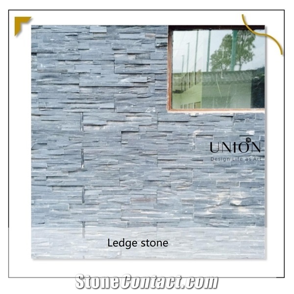 Black Ledge Stone Cultural Stone Wall Cladding Panel Veneer