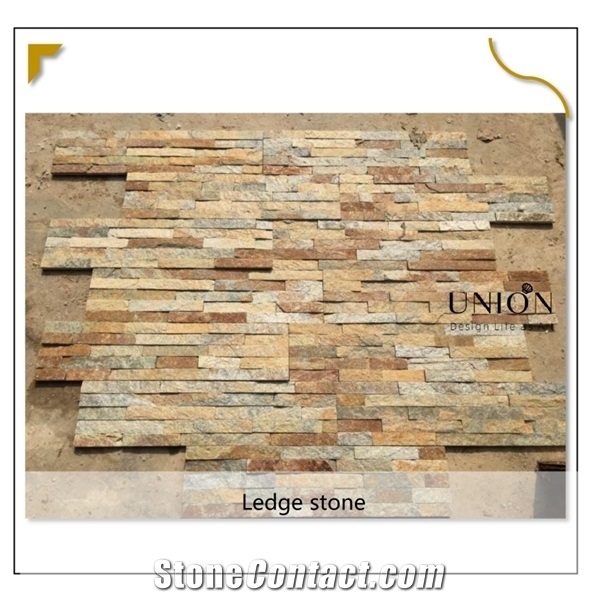 Brown Earth Rusty Quartize Ledge Natural Stone Wall Panel