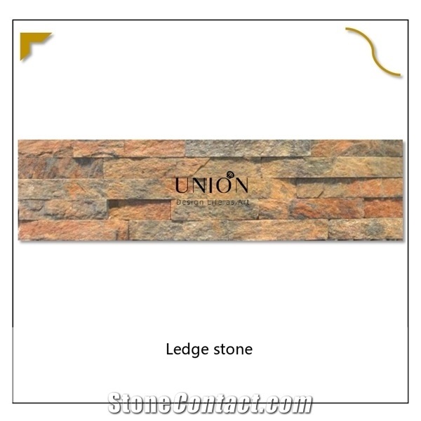 Brown Earth Rusty Quartize Ledge Natural Stone Wall Panel