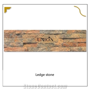 Brown Earth Rusty Quartize Ledge Natural Stone Wall Panel