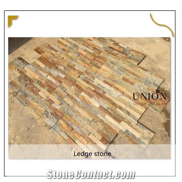 Brown Earth Rusty Quartize Ledge Natural Stone Wall Panel
