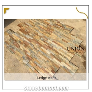 Brown Earth Rusty Quartize Ledge Natural Stone Wall Panel