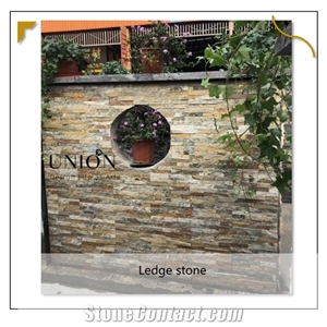 Brown Earth Rusty Quartize Ledge Natural Stone Wall Panel